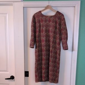 Chic Long Sleeve Vintage Paisley Dress
